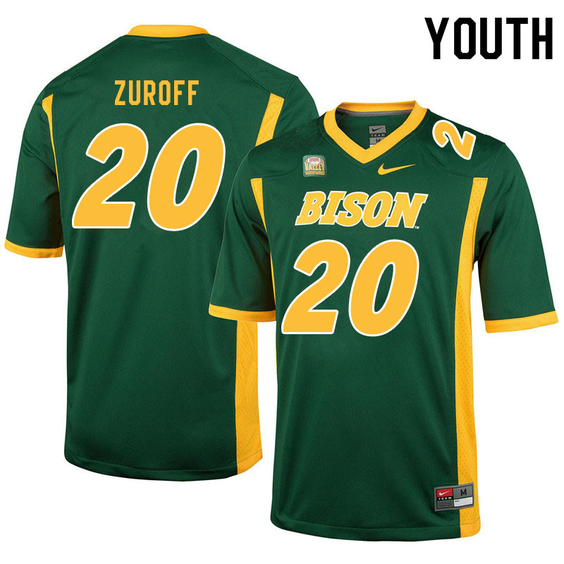 Youth #20 Braden Zuroff North Dakota State Bison College Football Jerseys Sale-Green
